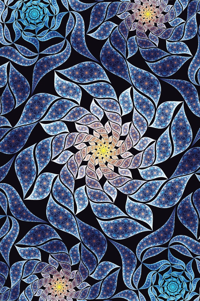 Красивый синий цветок мандала крупным планом