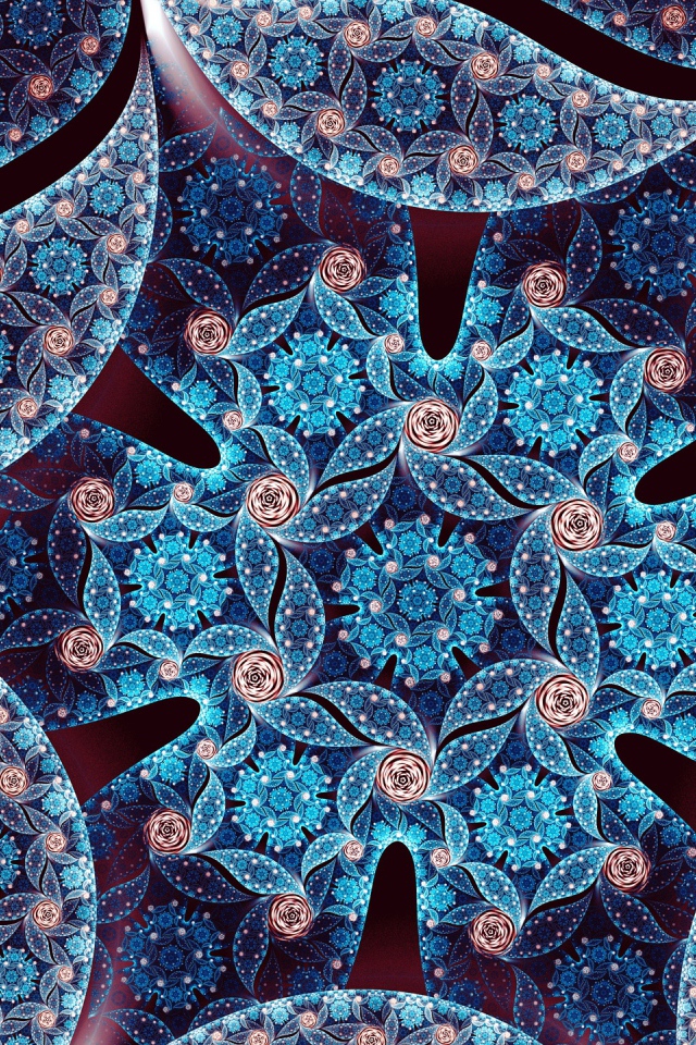 Красивый фрактальный цветок с длинными лепестками 