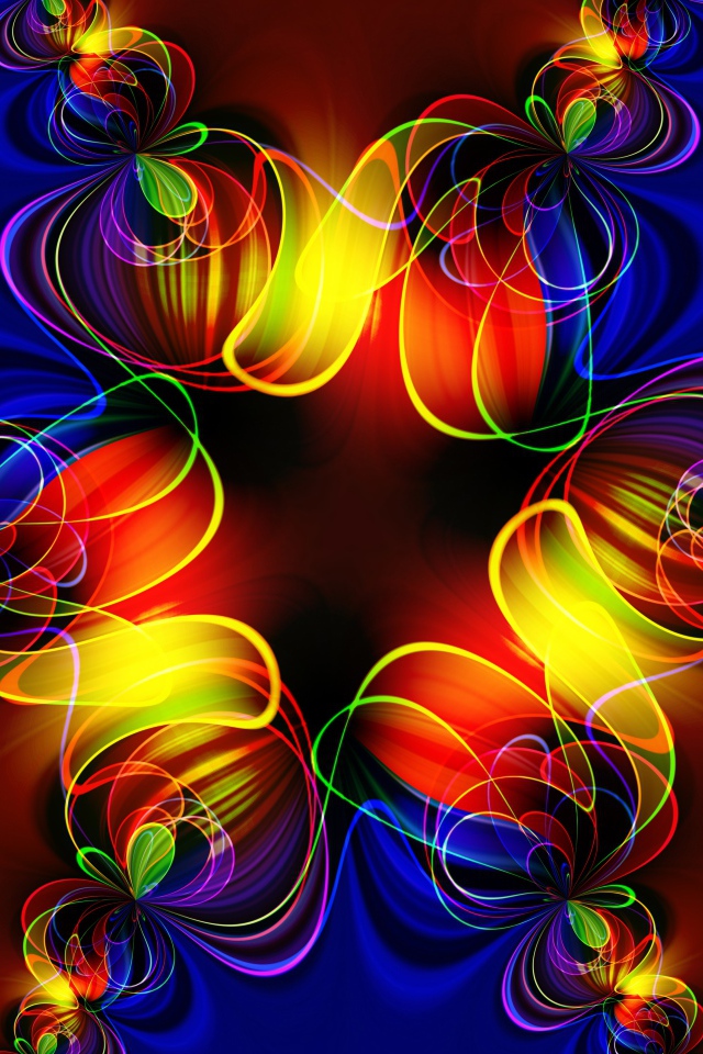 Красивый разноцветный симметричный цветок