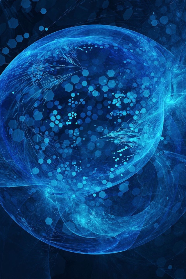 Красивый неоновый шар на блестящем фоне