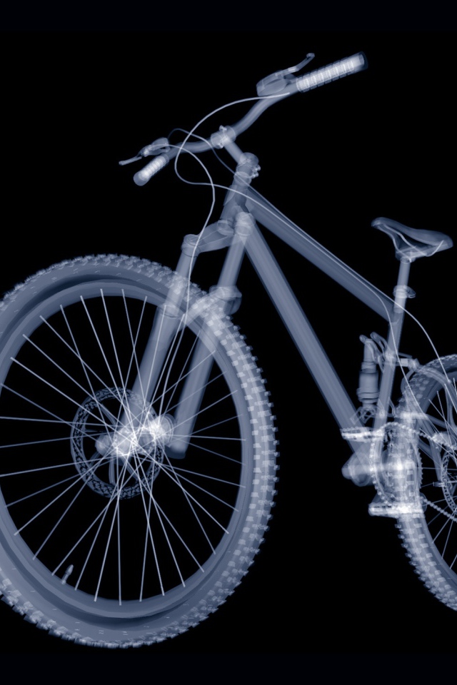 Велосипед на черном фоне 3д графика