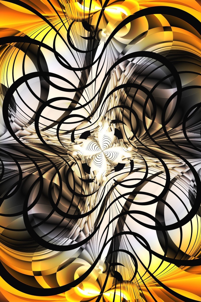 Черно- оранжевый абстрактный рисунок 