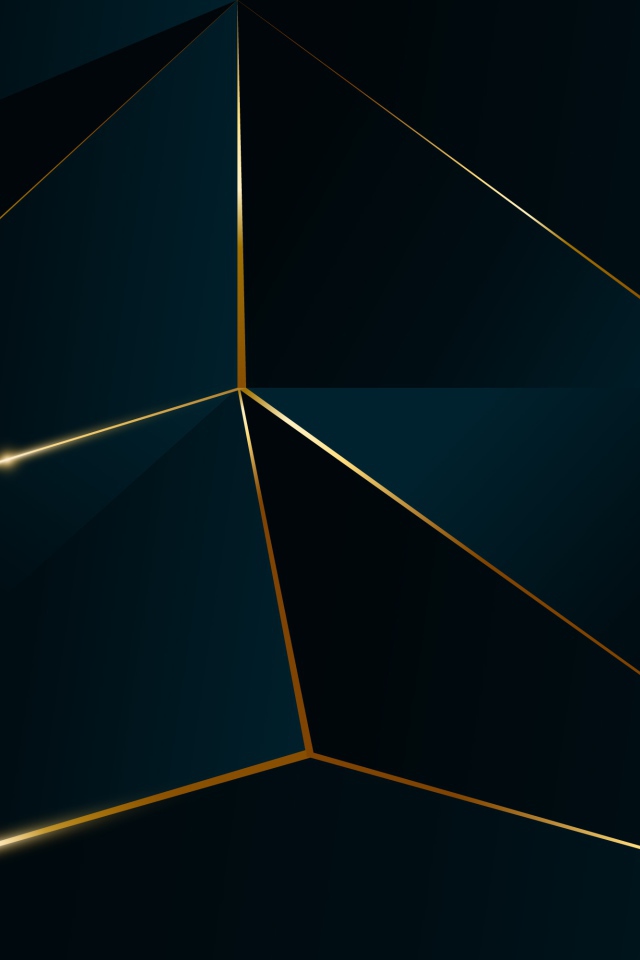 Черные геометрические фигуры с золотой окантовкой 