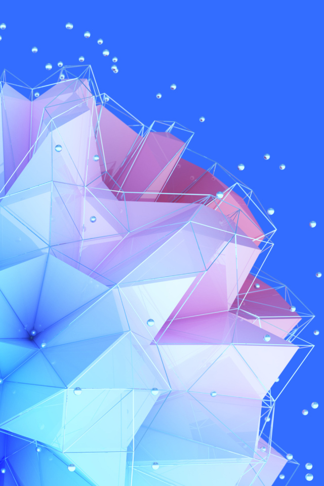 Голубой геометрический цветок на синем фоне 