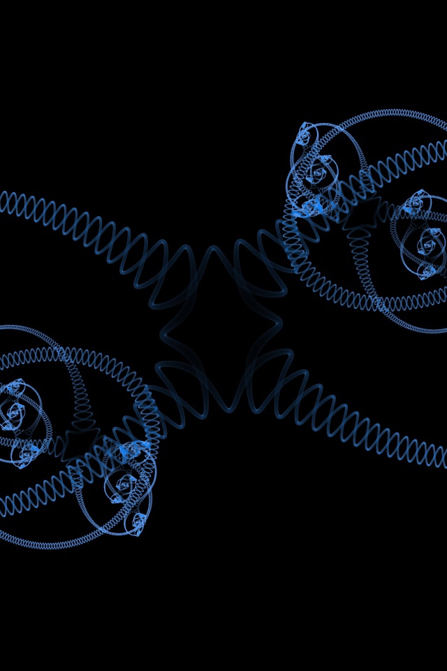 Голубые спирали на черном фоне