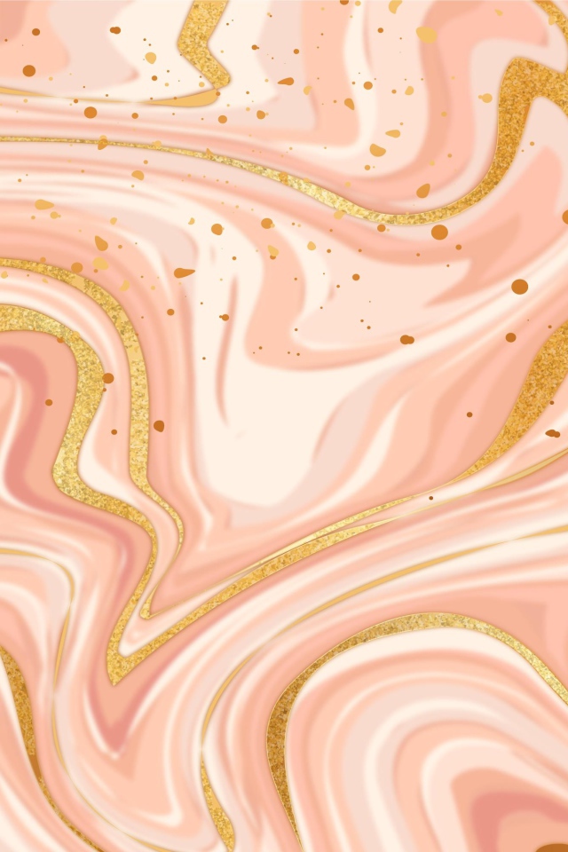 Размытые волны  розовой, белой и золотой  краски 