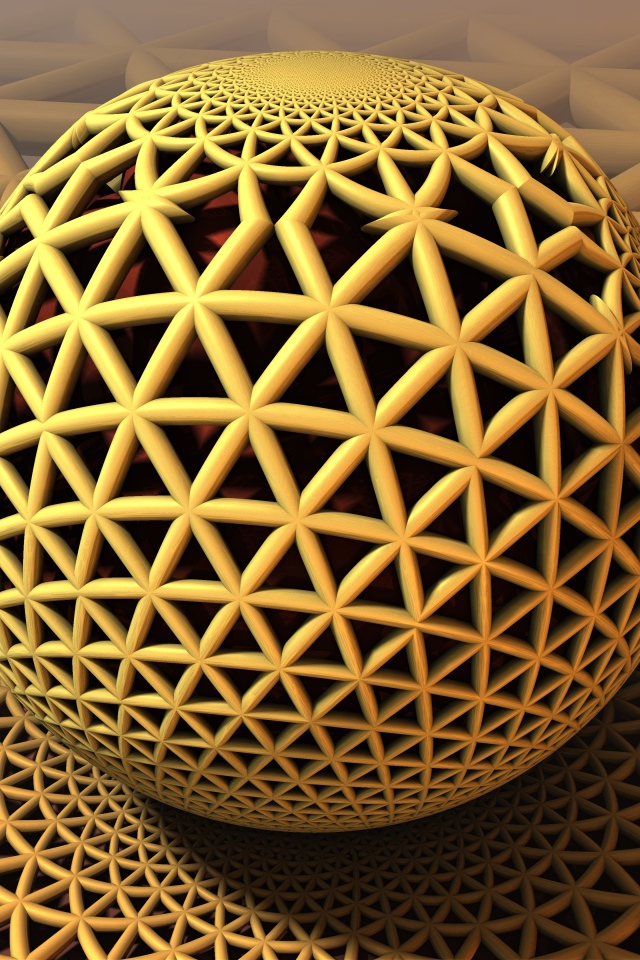 Сложная фрактальная сфера 3д графика