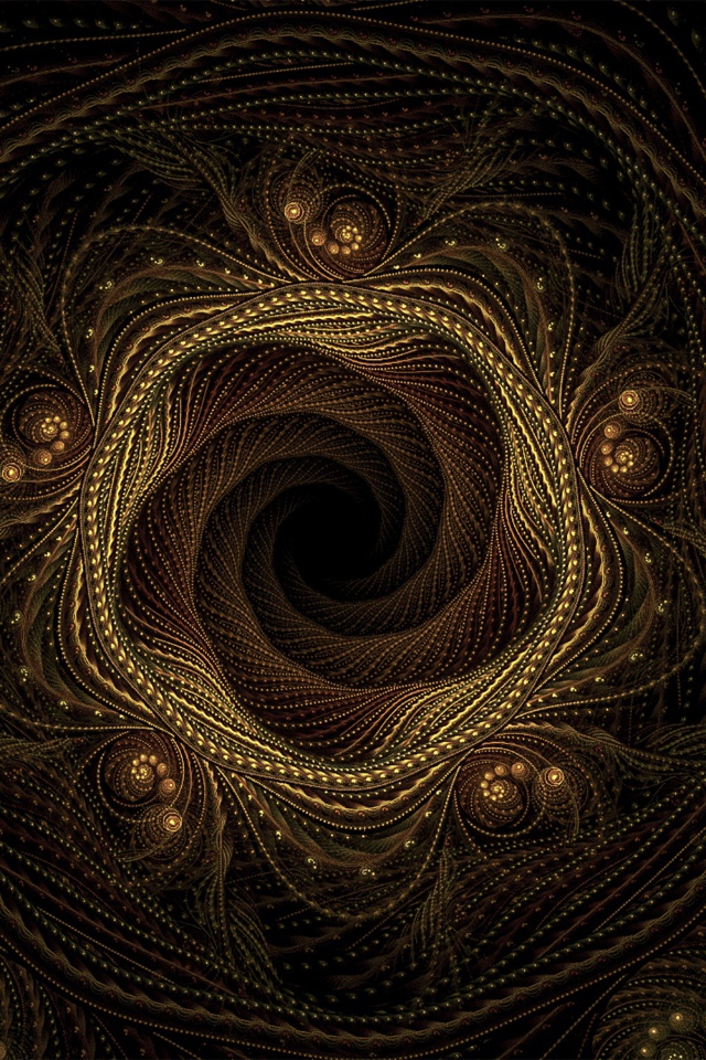 Точечный фрактальный рисунок на черном фоне