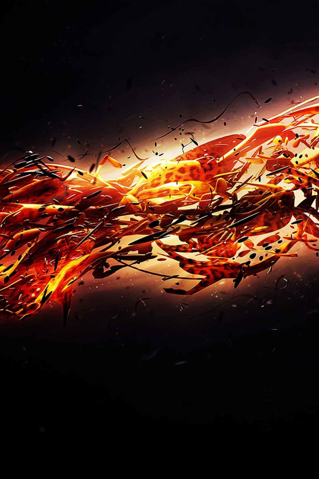 Огненный леопард на черном фоне 3д модель