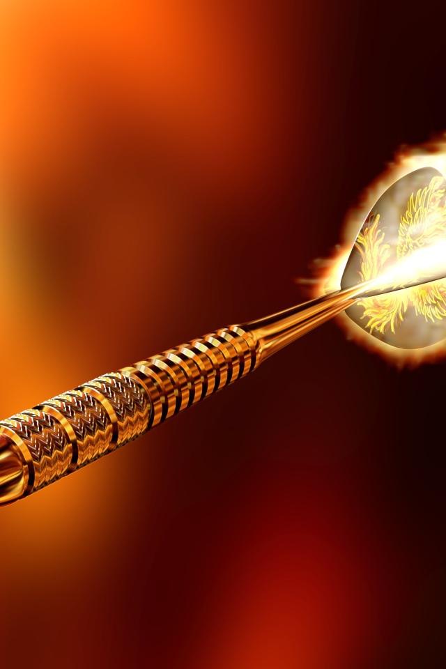 Дротик для дартс с огненным наконечником 3д графика