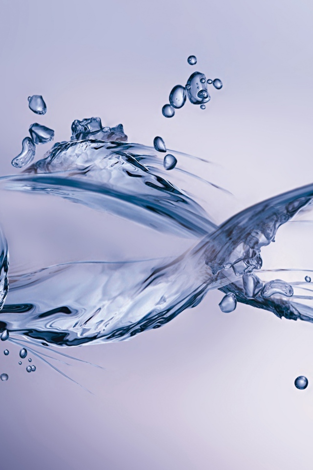 Рыба из воды на синем фоне