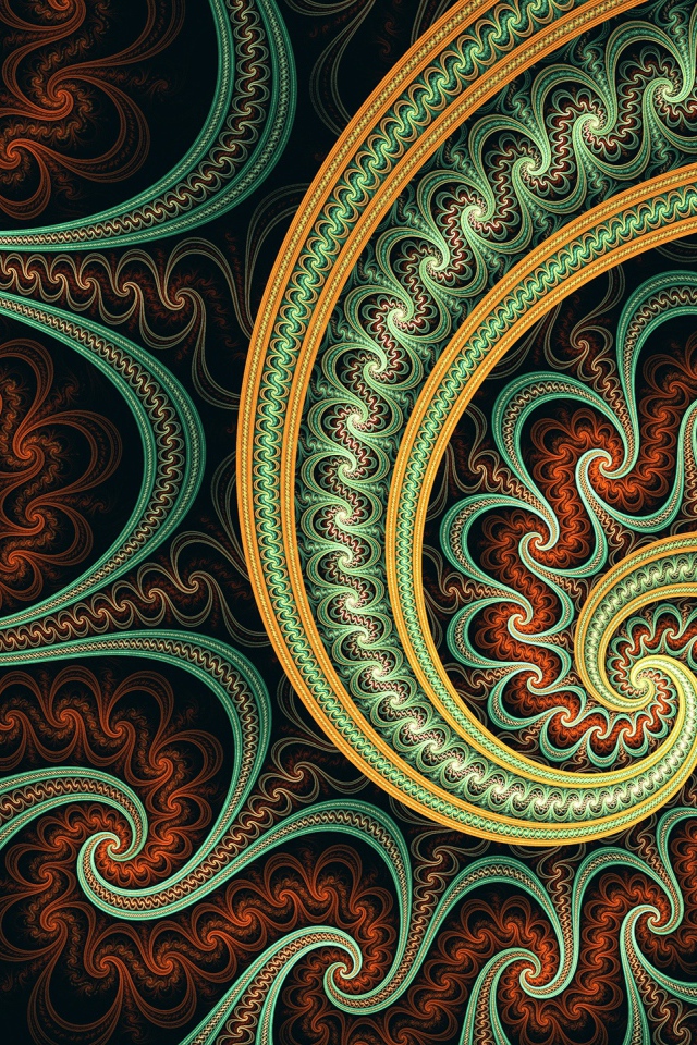 Фрактальные узоры с зигзагами 