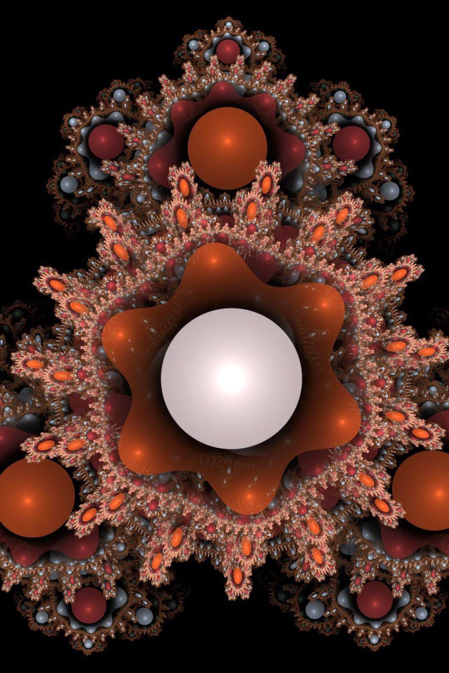 Фрактальный узор на черном фоне 