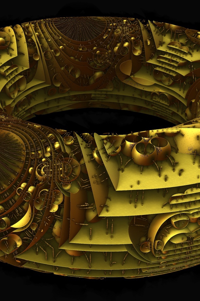 Фрактальное кольцо на черном фоне