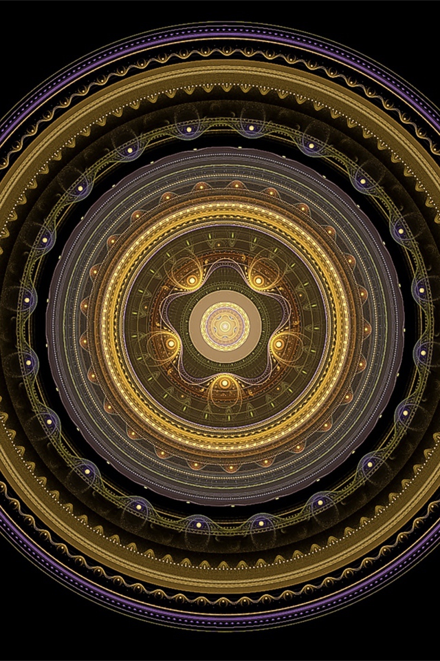 Золотой рисунок мандала на черном фоне