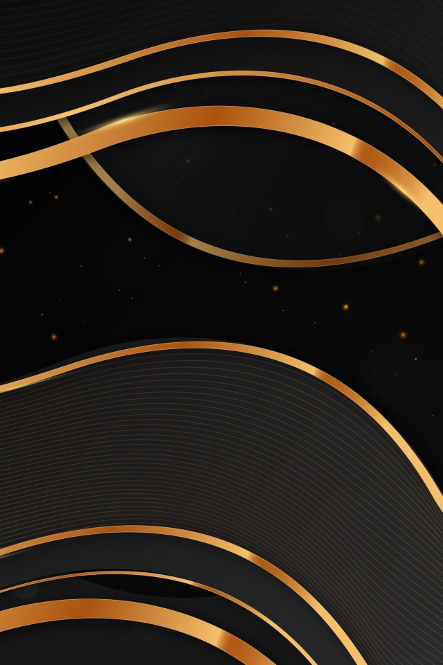 Золотые волны на черном фоне 