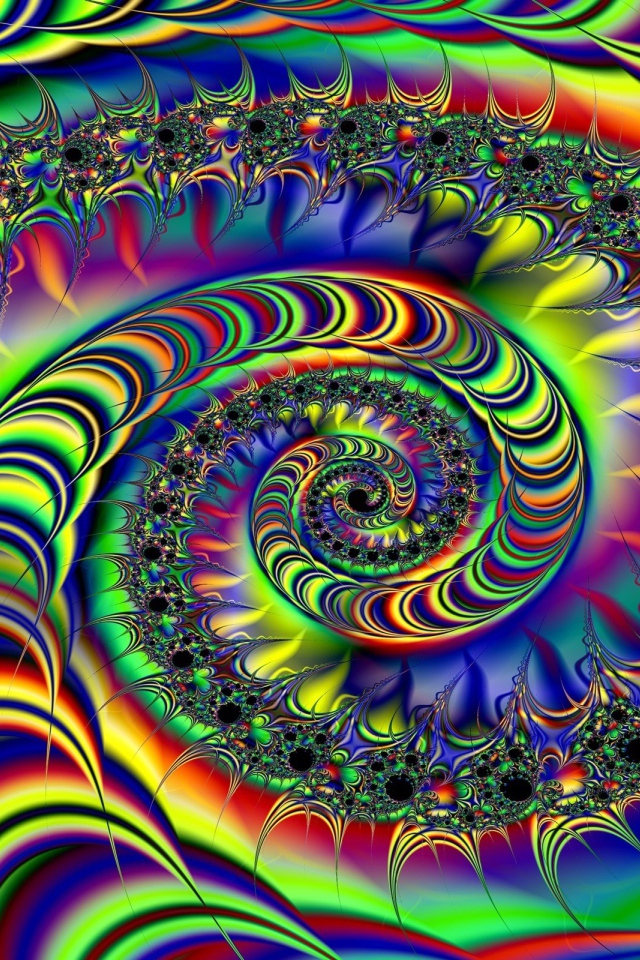 Разноцветная абстрактная фрактальная спираль 