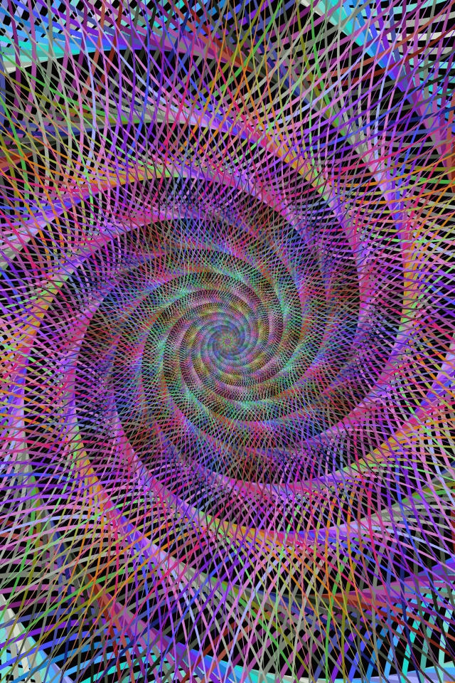 Разноцветный спиральный фрактальный рисунок