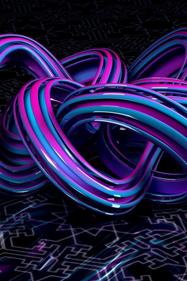 Узел из пурпурной проволоки на фоне необычного узора