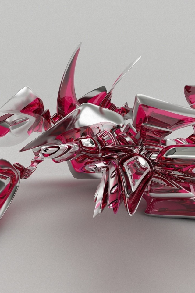 Необычный красный фрагмент на сером фоне