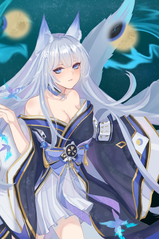 Девушка аниме Azur Lane с длинными волосами