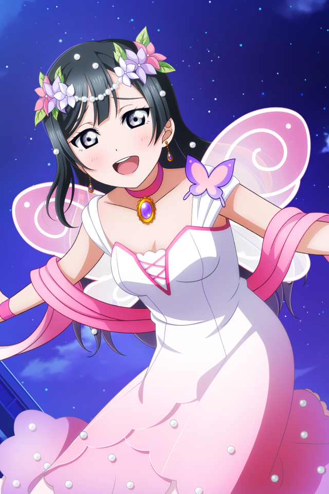 Красивая девушка аниме в розовом платье 