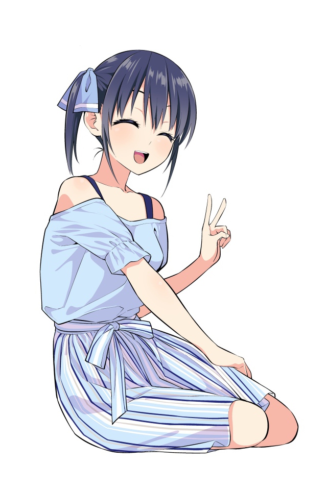 Персонаж Nagisa Minase аниме  Kanojo mo Kanojo на белом фоне