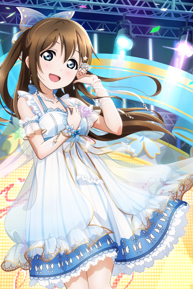 Девушка в красивом платье аниме Живая Любовь!