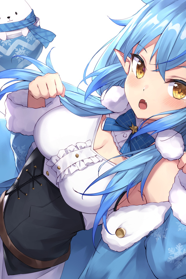 Девушка с голубыми волосами аниме  Виртуальный Ютубер