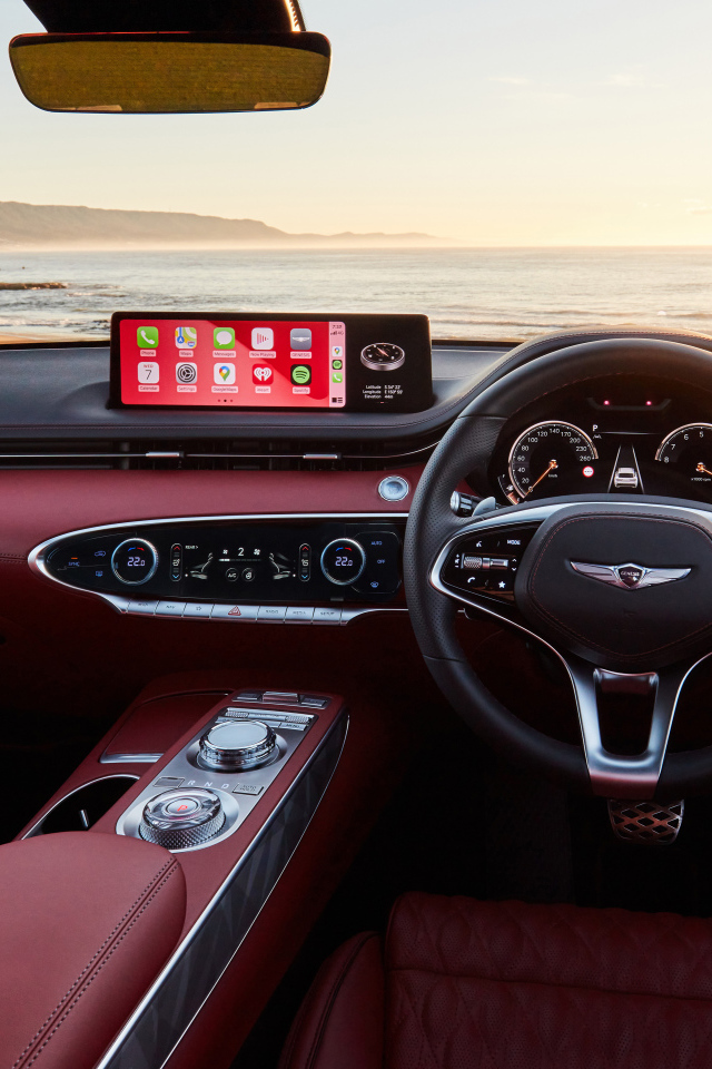 Красный кожаный салон Genesis GV70 2.5T AWD 2021 года