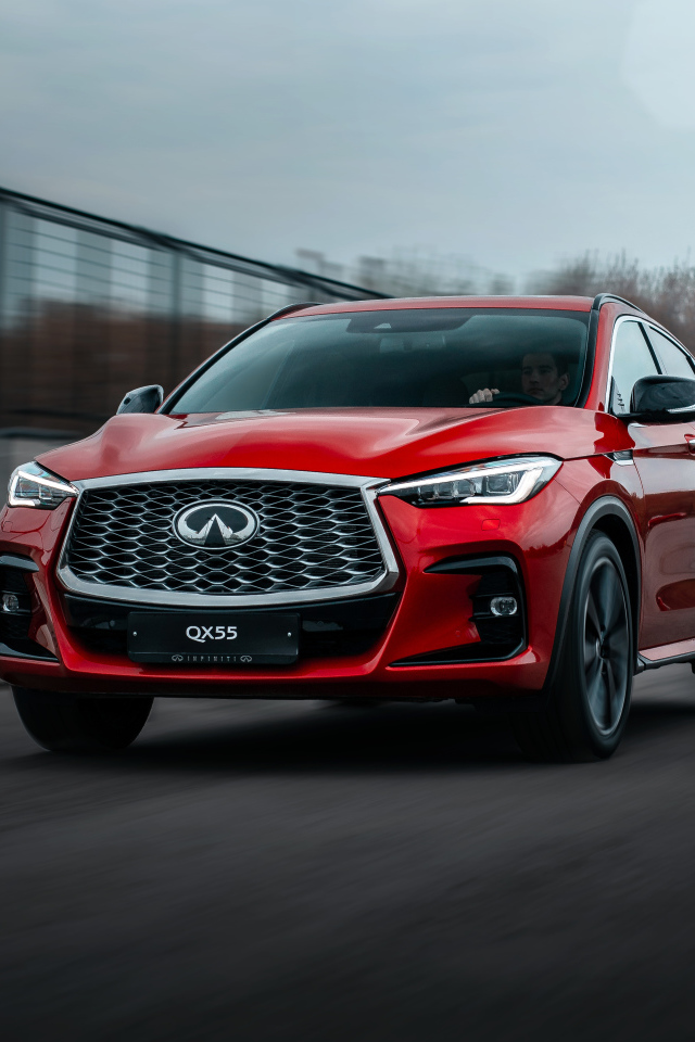 Красный внедорожник Infiniti QX55 AWD 2021 года