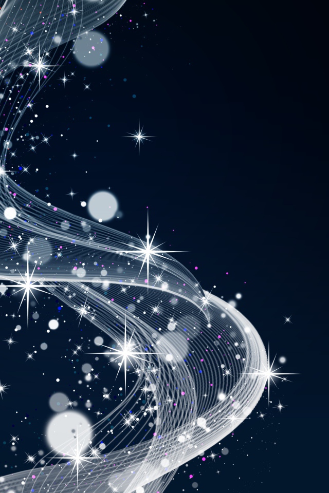 Красивая белая волна со звездами на синем фоне 