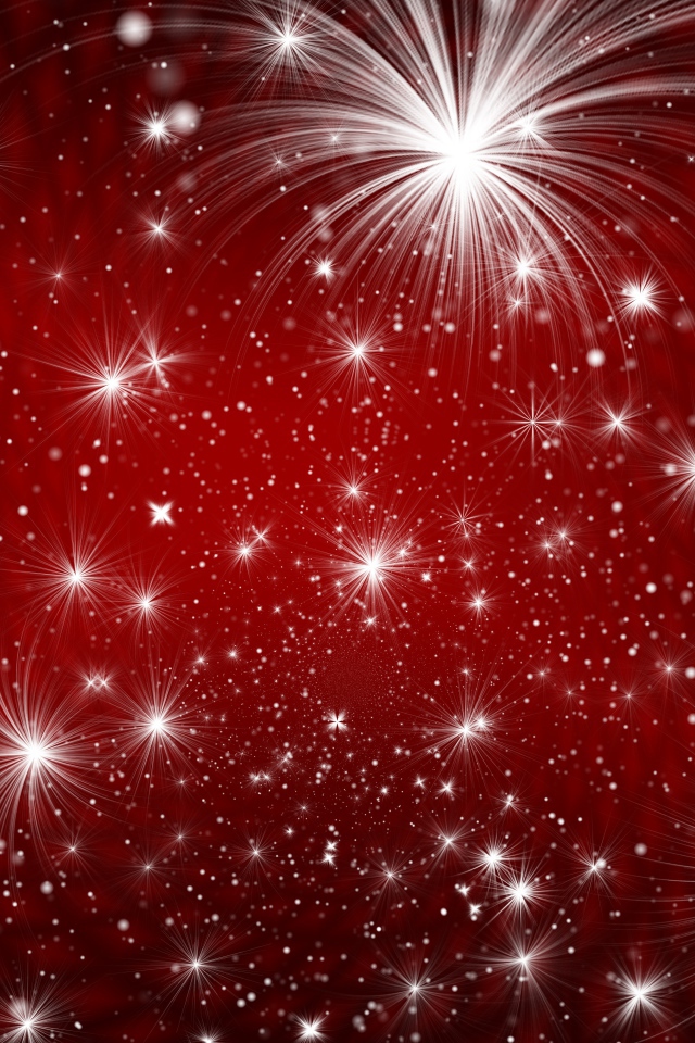 Яркие белые искры на красном фоне 