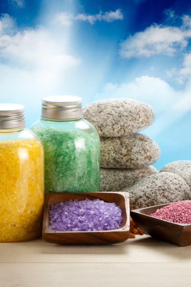 Ароматная морская соль и камни для SPA
