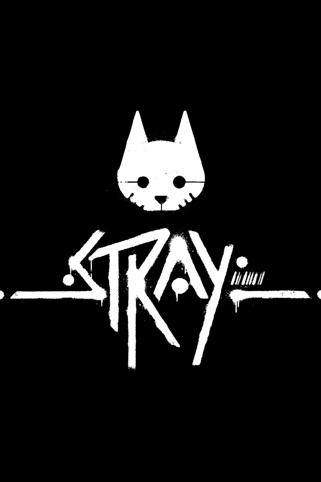 Логотип компьютерной Stray на черном фоне
