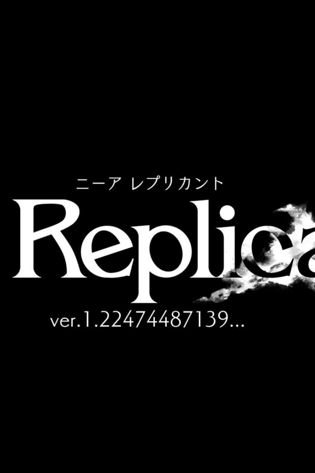 Логотип новой ролевой игры NieR Replicant ver.1.22474487139 на черном фоне