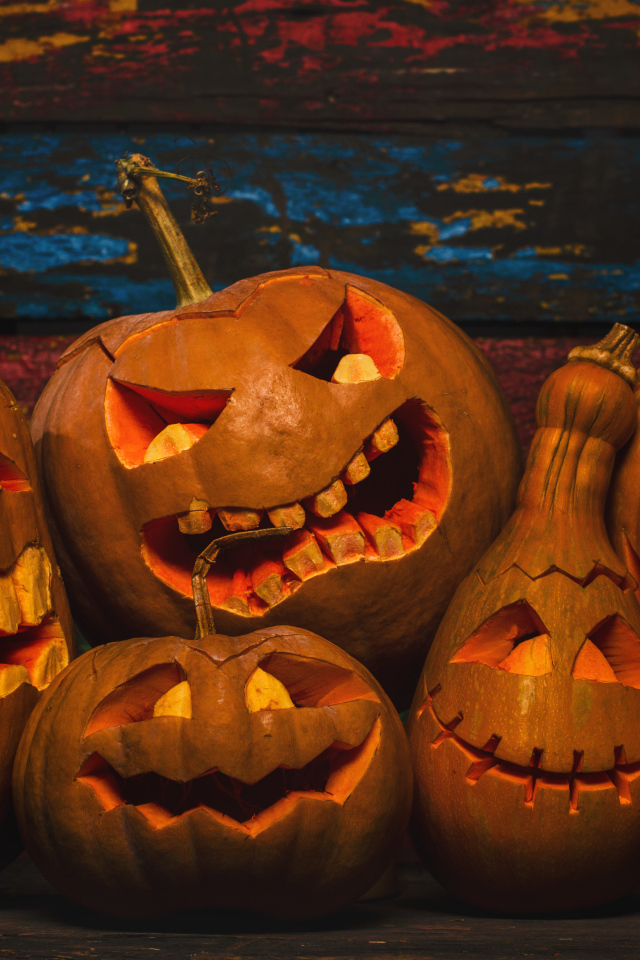 Злобные фонари из тыквы декор на Хэллоуин