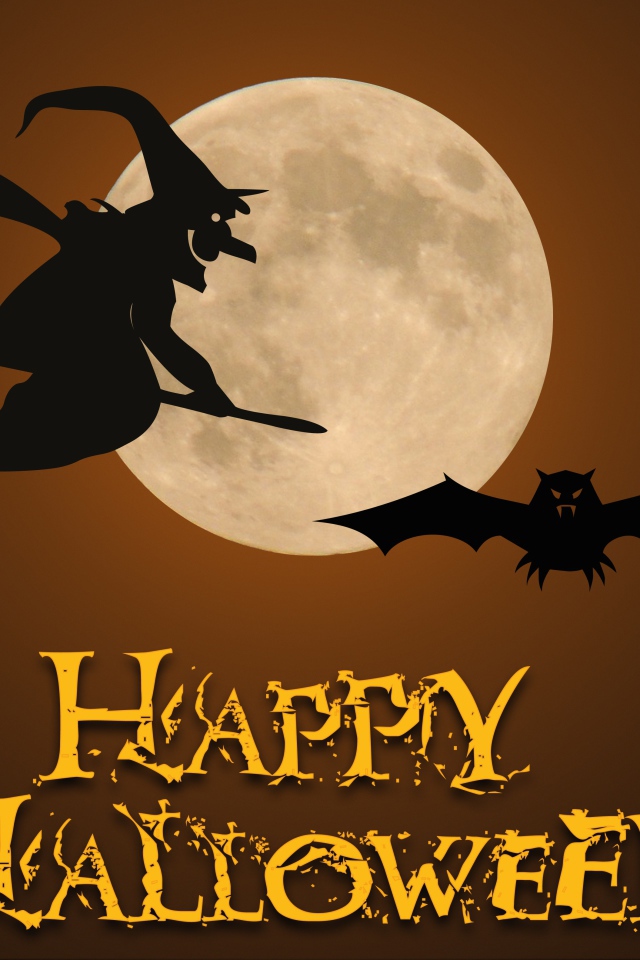 Страшная мистическая  открытка на праздник Хэллоуин