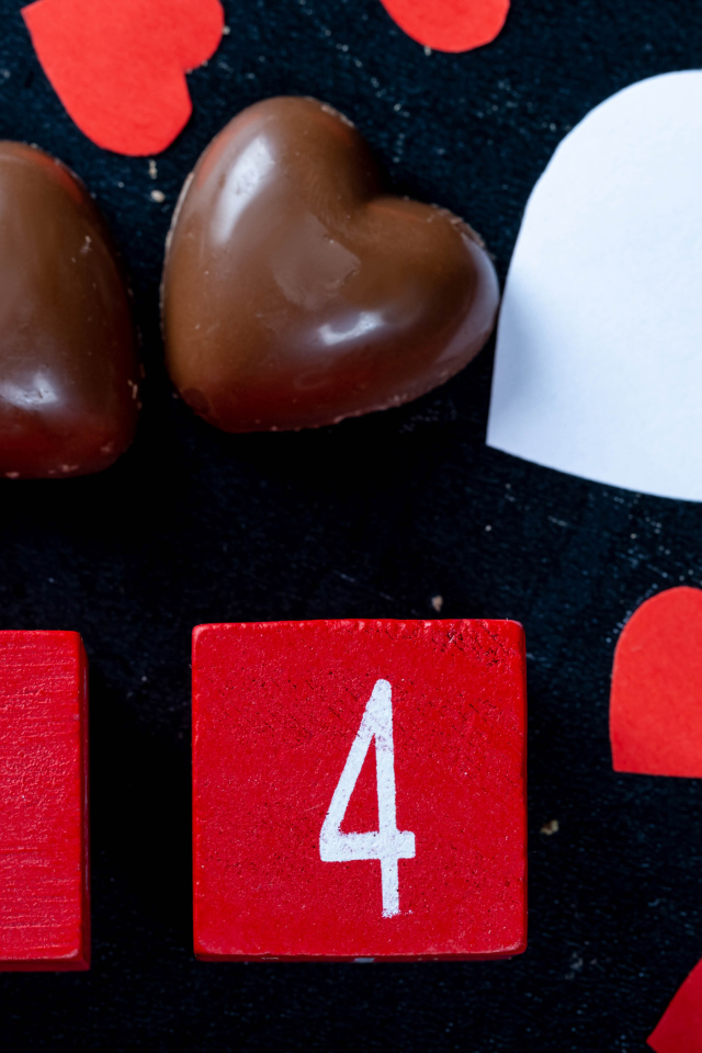 Кубики и шоколадные конфеты на 14 февраля День Святого Валентина 