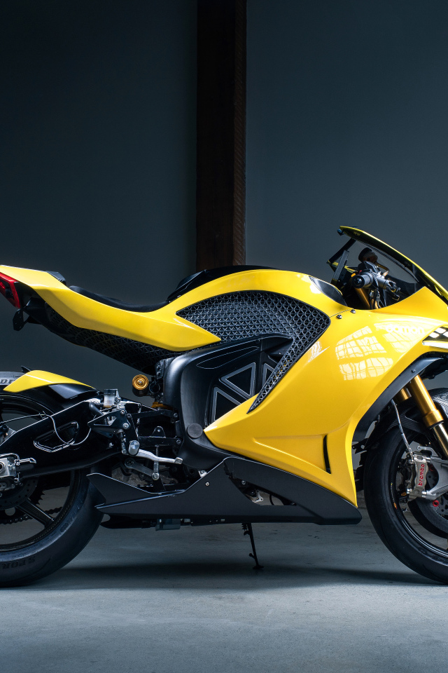 Желтый электрический мотоцикл Damon Hypersport Premier