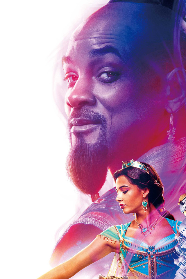 Постер фильма Алладин на белом фоне