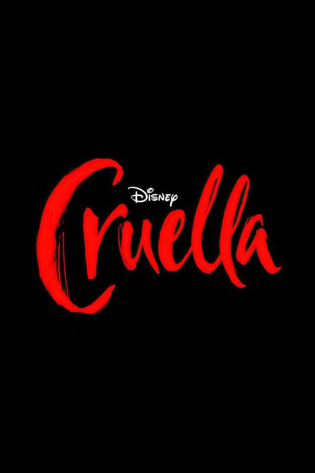 Постер нового фильма Круэлла на черном фоне, 2021