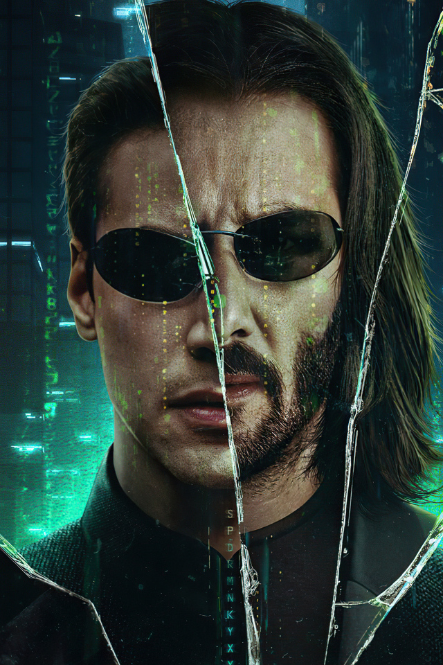 Neo from the new movie The Matrix: Resurrection, 2021