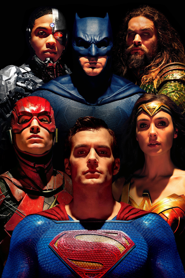 Супергерои на черном фоне фильм Лига справедливости Зака Снайдера