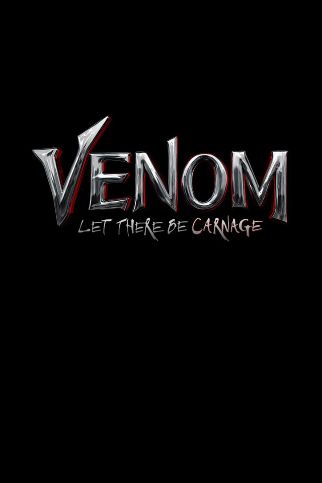 Логотип фильма Веном 2 на черном фоне