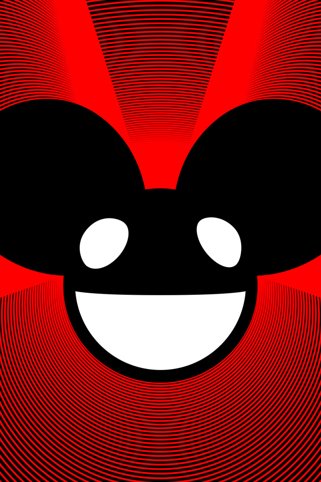 Диджей Дэдмаус на красном фоне