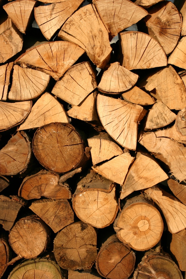 Стопка дров на улице