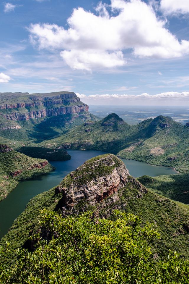 Красивый вид на реку в каньоне, ЮАР 