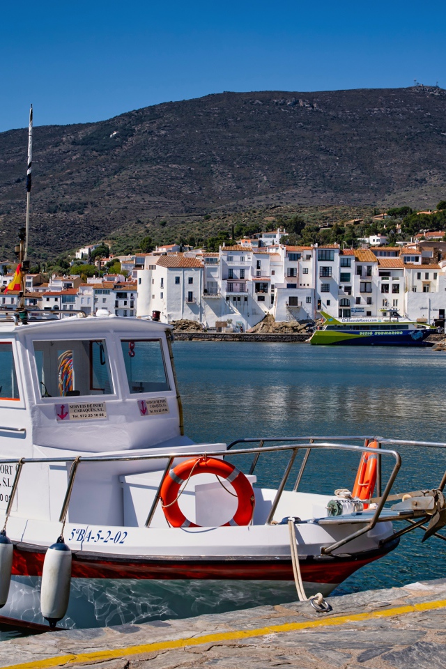 Motor boat on the coast of Greece