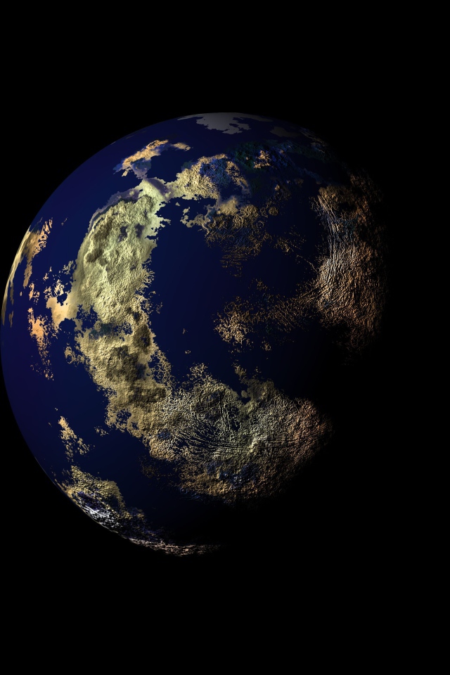 Большая планета Земля на черном фоне